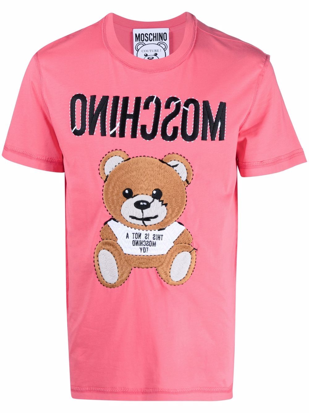 фото Moschino футболка с вышивкой teddy bear