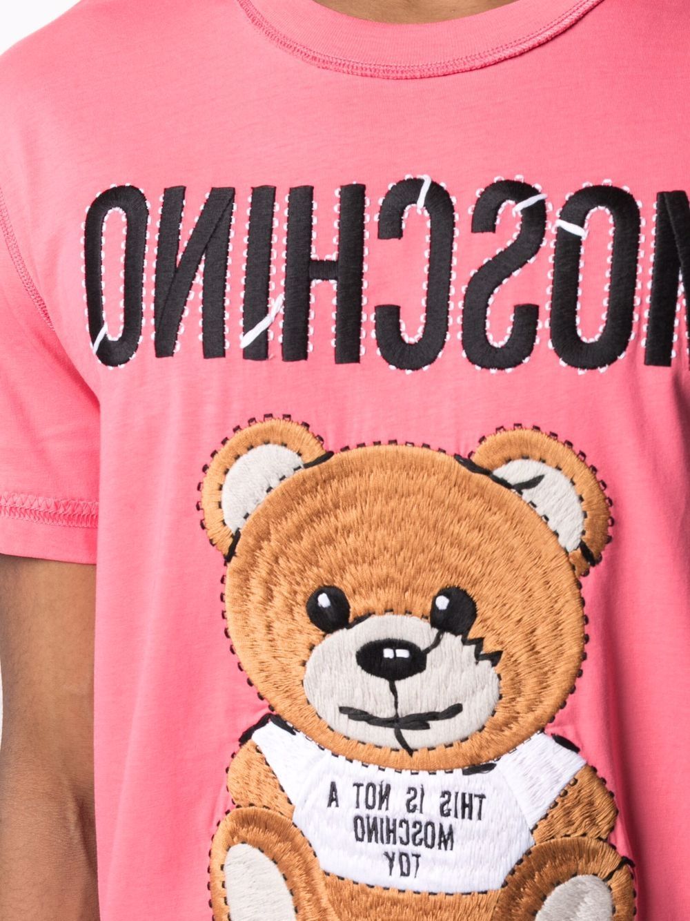 фото Moschino футболка с вышивкой teddy bear