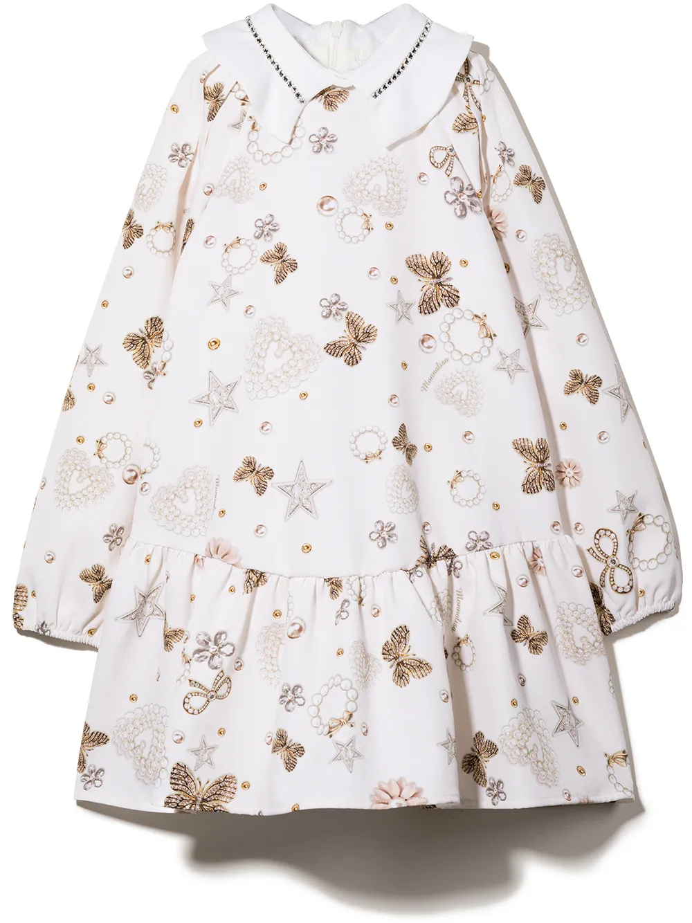

Monnalisa graphic-print long-sleeve dress - Neutrals
