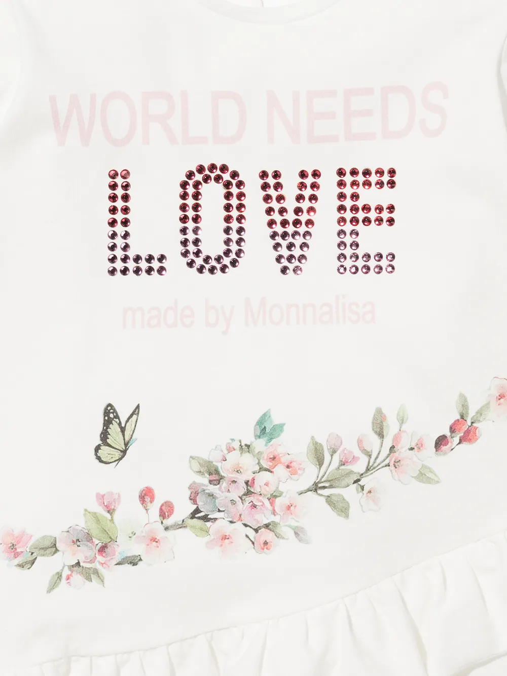 фото Monnalisa платье с принтом world needs love