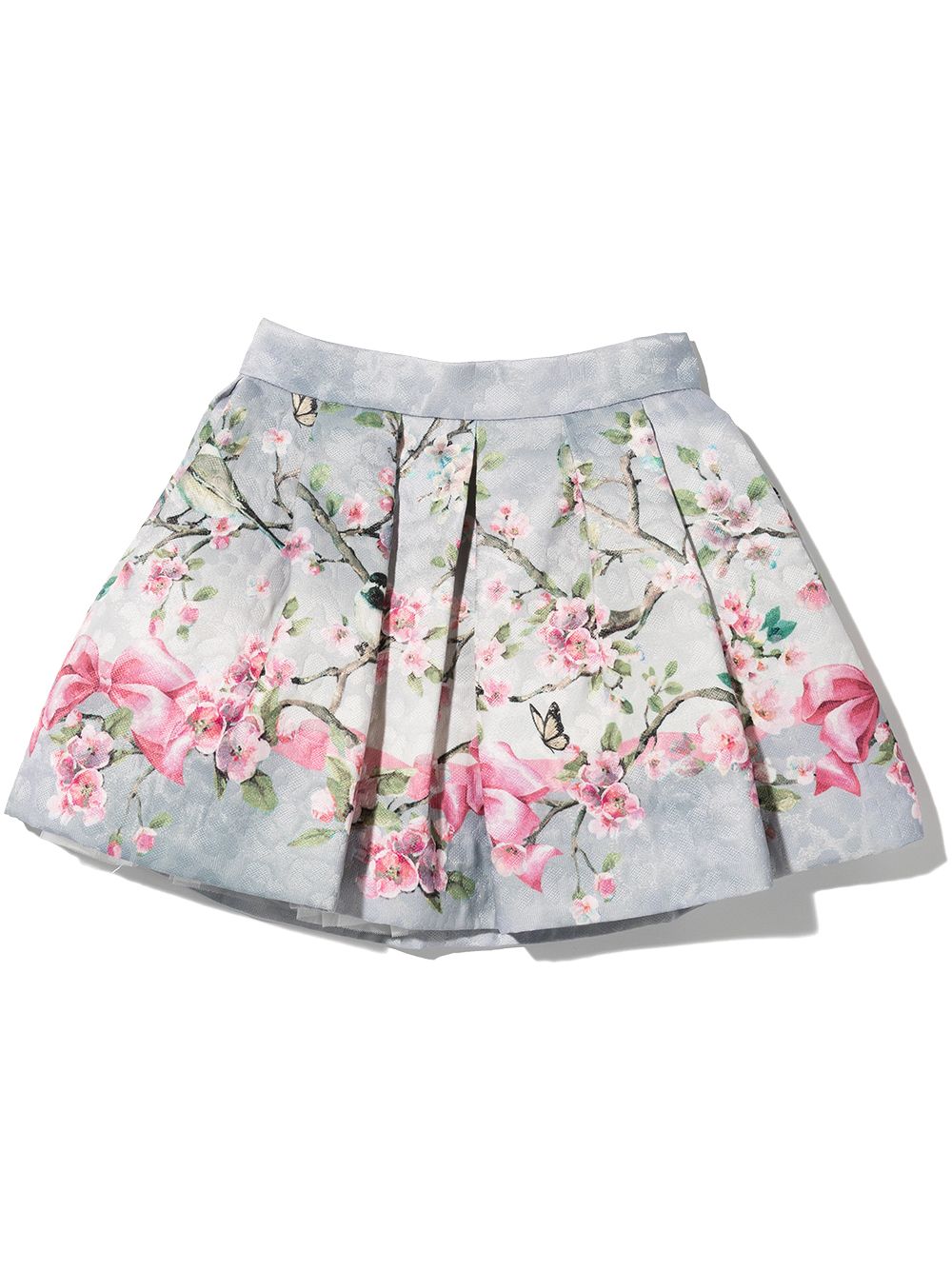фото Monnalisa юбка со складками и цветочным принтом
