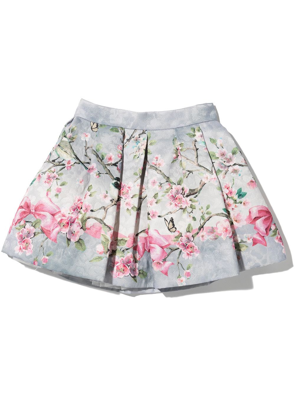 

Monnalisa falda plisada con estampado floral - Gris