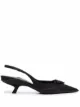 Image 1 of Prada triangle logo plaque slingback pumps