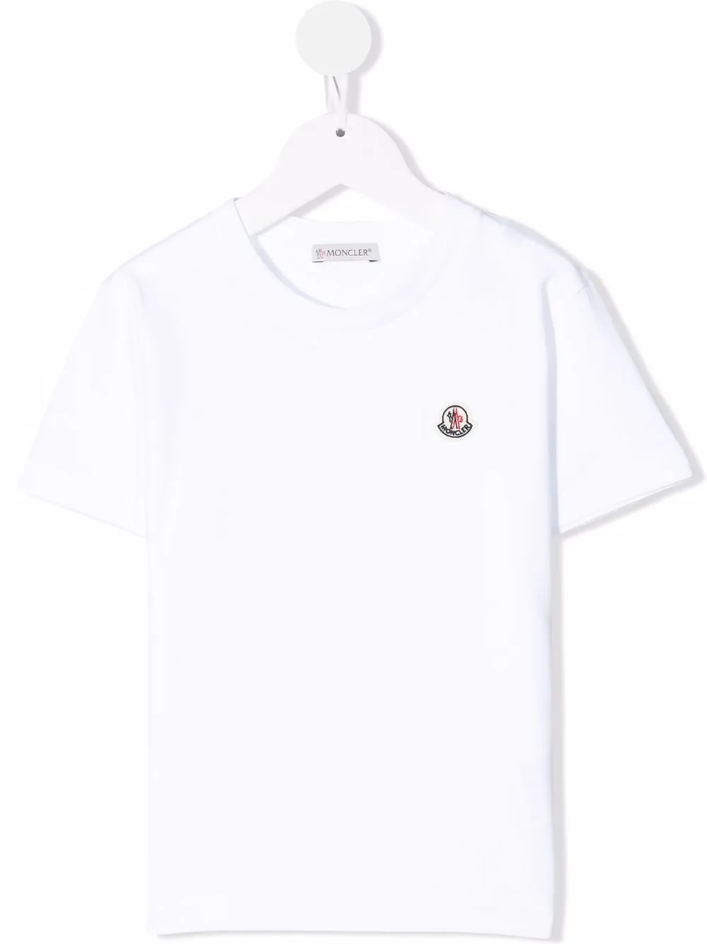 

Moncler Enfant felt logo-patch T-shirt - White