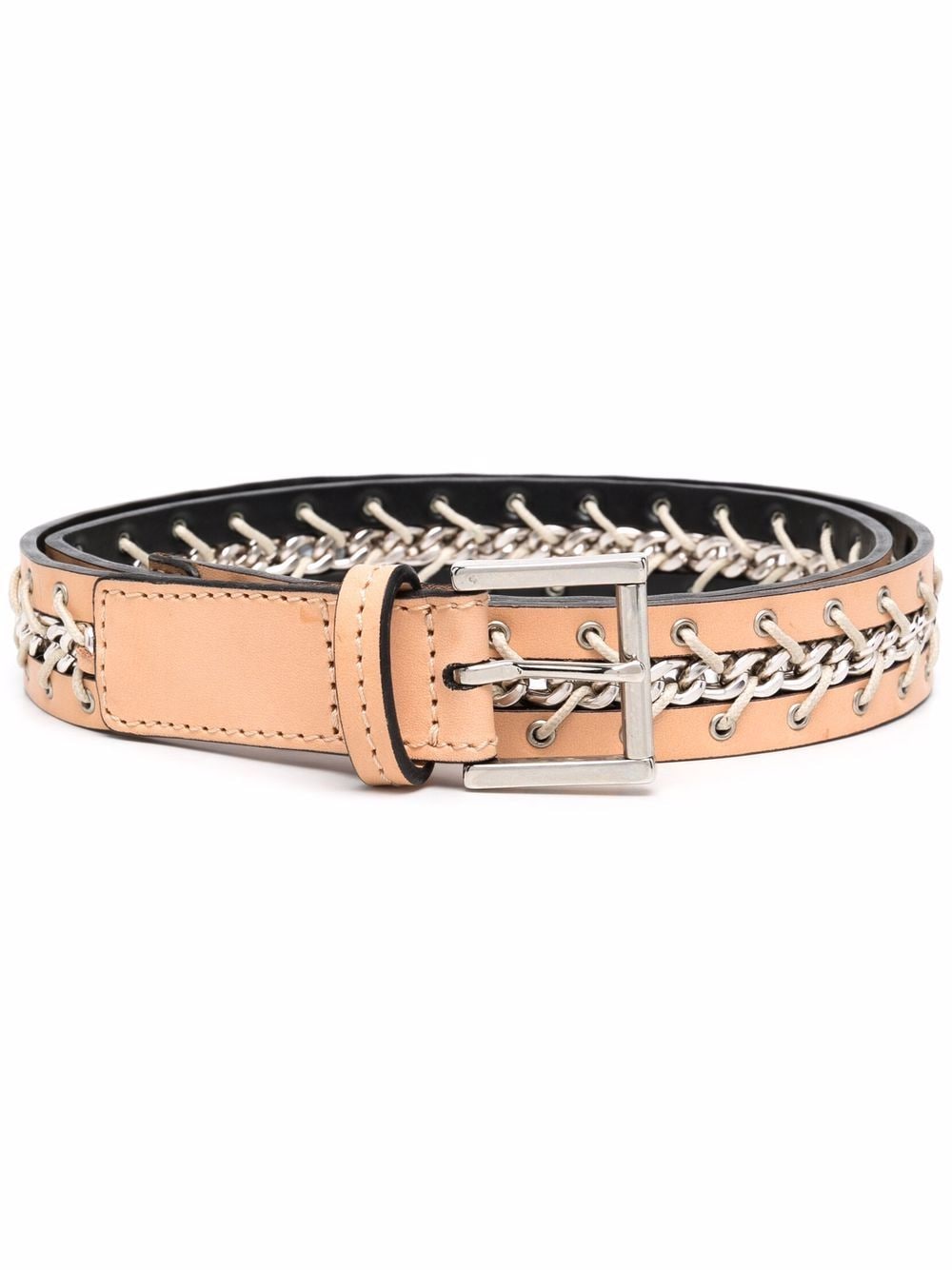 2000s chain-link embellished leather belt