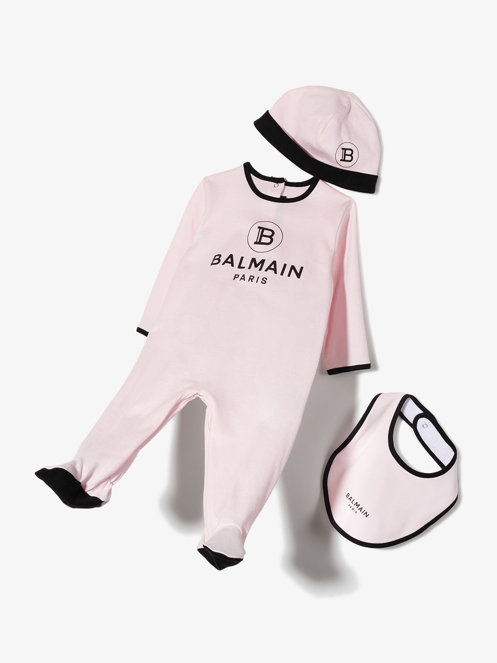 Balmain Kids Romper set met logoprint - Roze