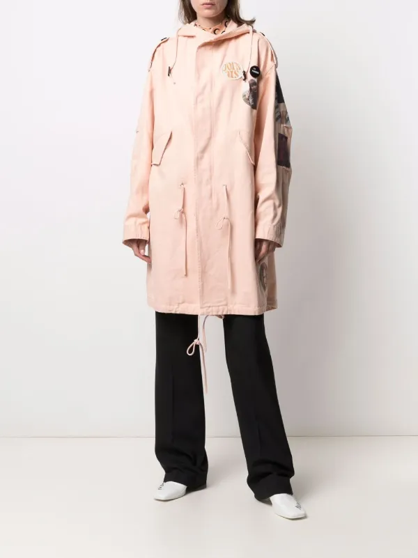 Raf Simons photograph-print Hooded Coat | Pink | FARFETCH