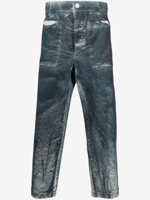 Sunnei bleached-effect cropped trousers 