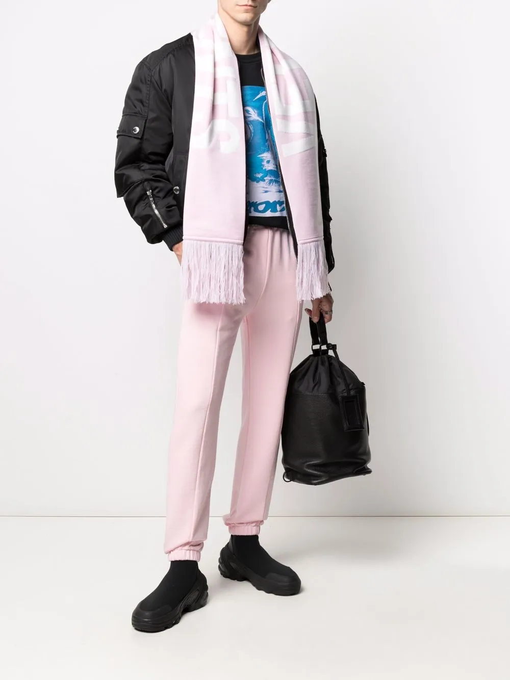 фото Vetements шарф вязки интарсия с логотипом