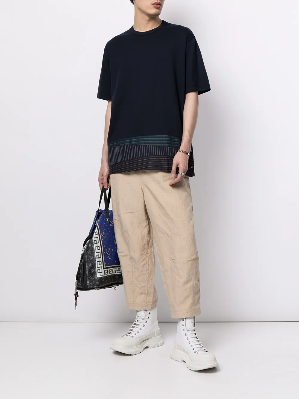 фото Comme des garçons homme футболка в технике пэчворк