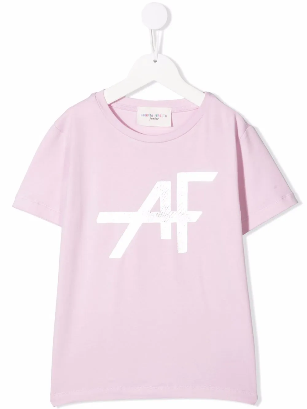 Alberta Ferretti Kids playera con logo metalizado - Rosado