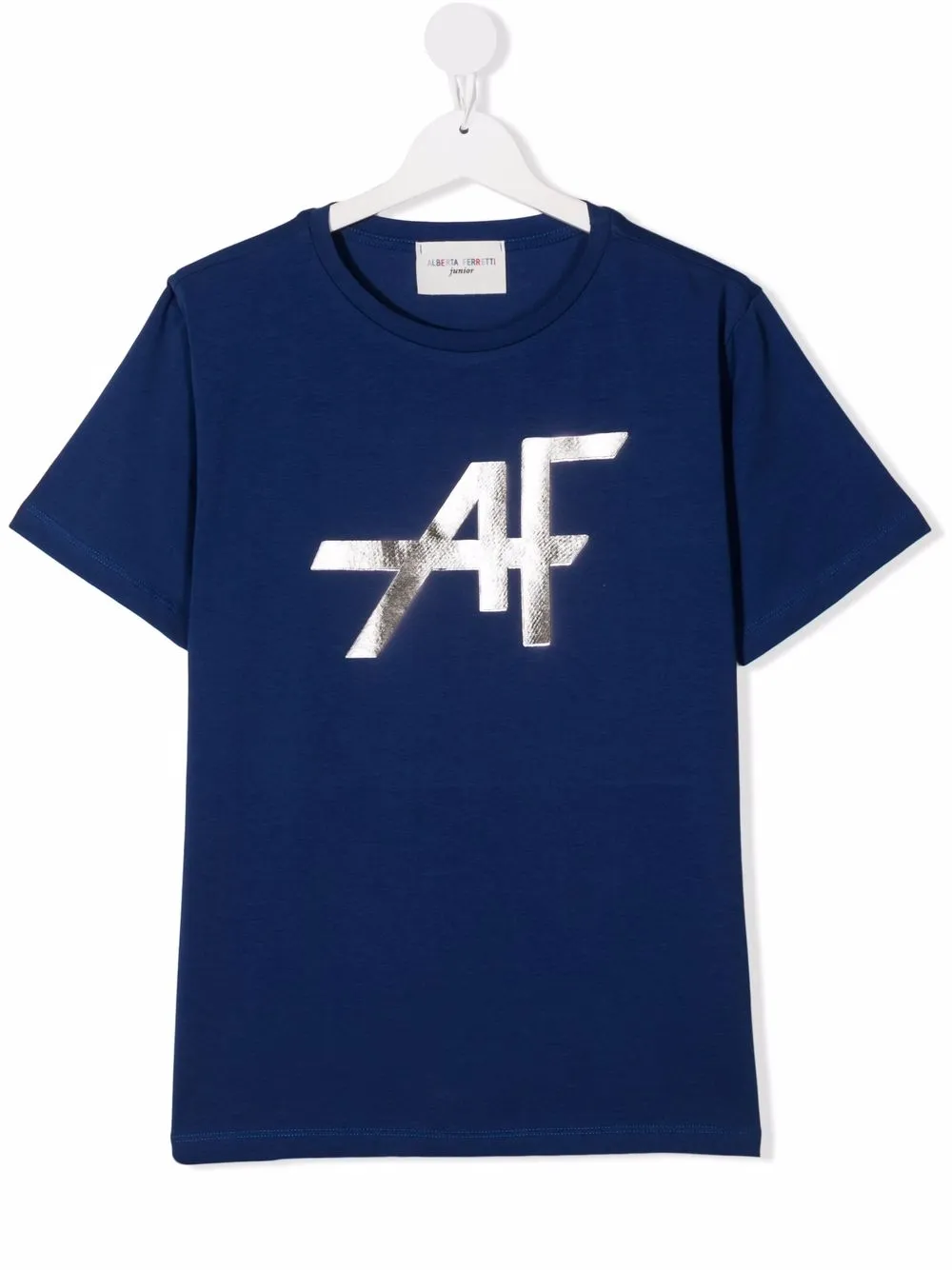 

Alberta Ferretti Kids playera con logo metalizado - Azul