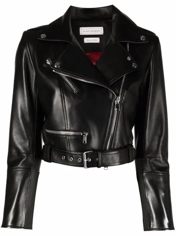 Alexander McQueen Cropped Biker Jacket - Farfetch