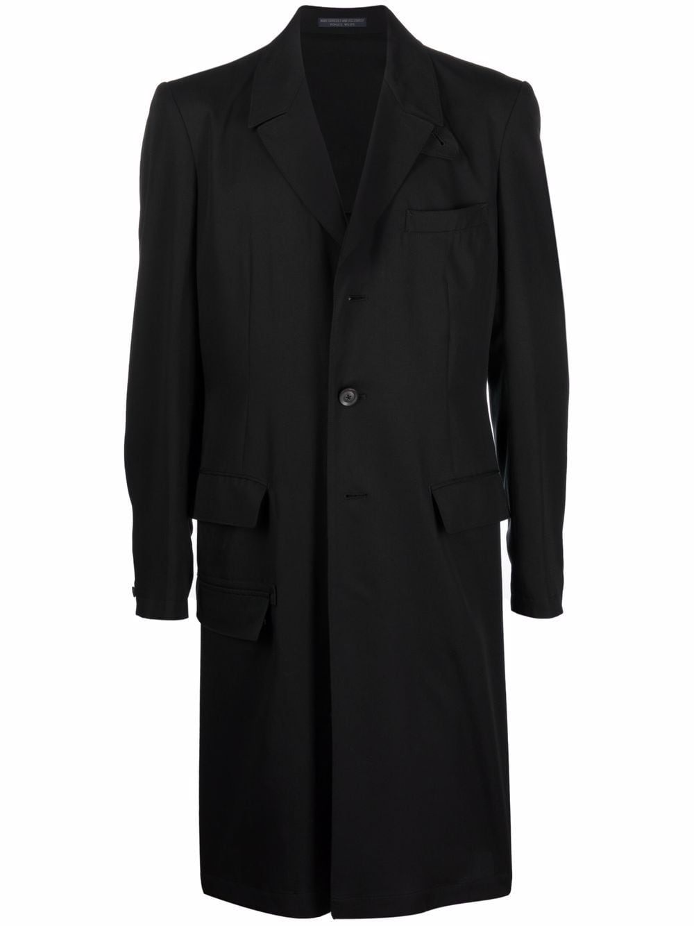 фото Yohji yamamoto однобортное пальто с бахромой