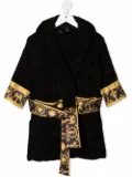 Versace Kids I Love Baroque hooded bathrobe - Black