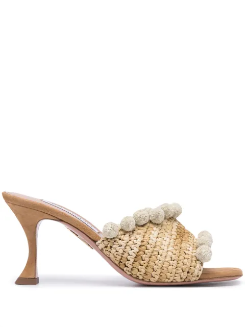 Aquazzura نعل جلد بسير مضفر