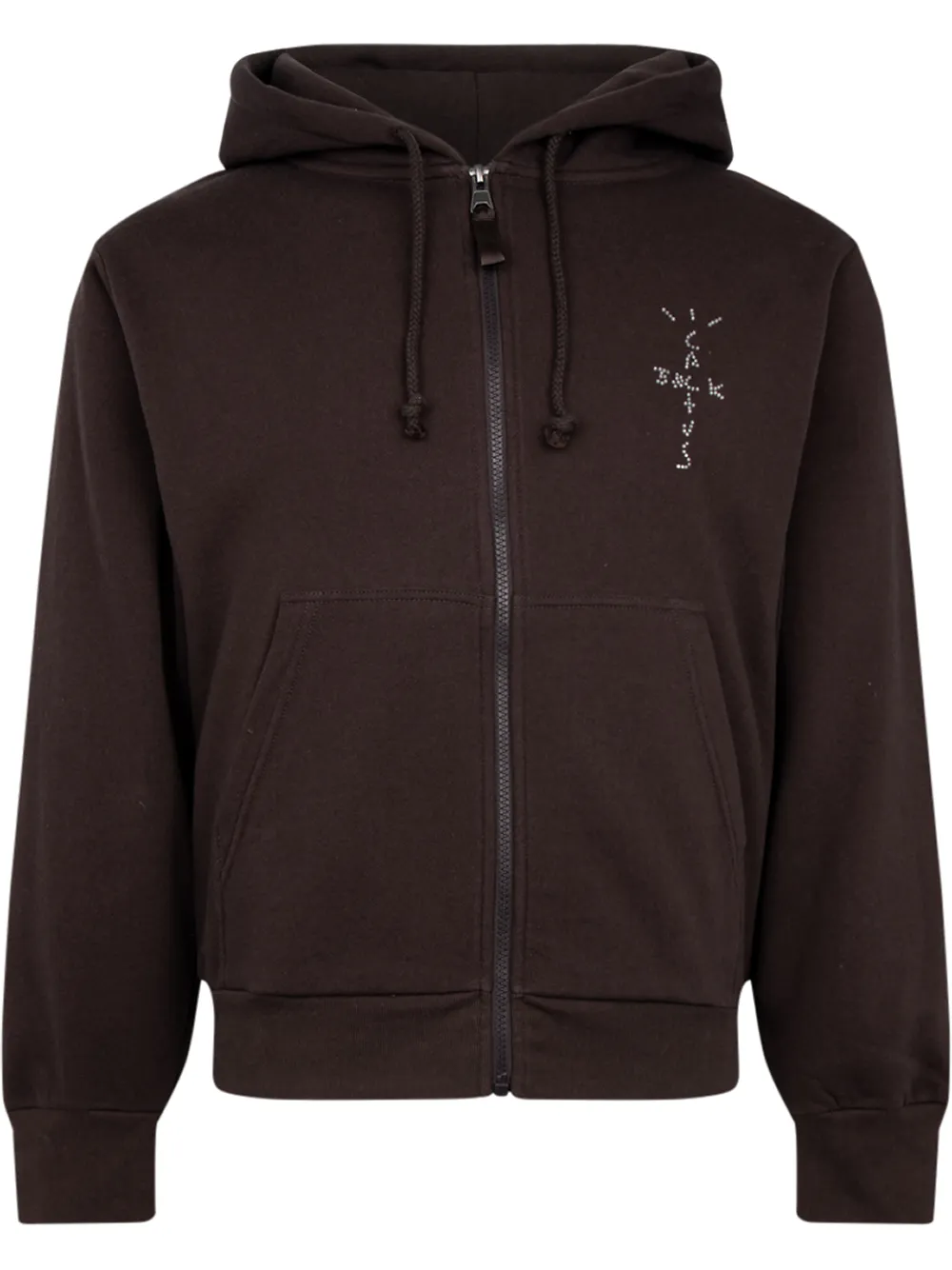 brown rhinestone zip up