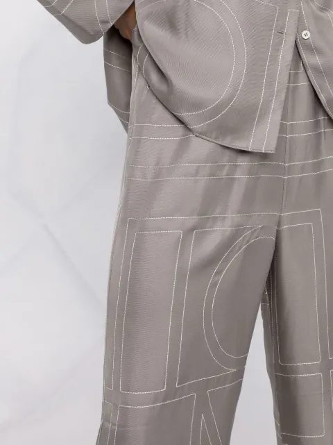 TOTEME Silk Monogram Pyjama Bottoms | Harrods US