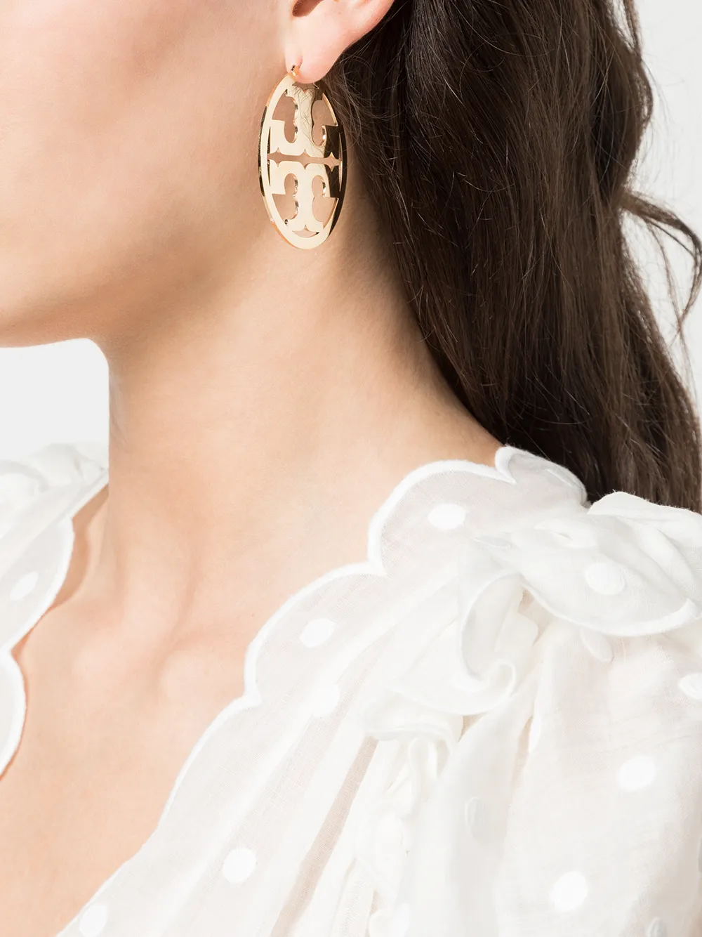 Tory Burch Oorbellen met logoplakkaat - Goud