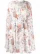 Image 1 of Erdem floral cape-sleeve silk dress