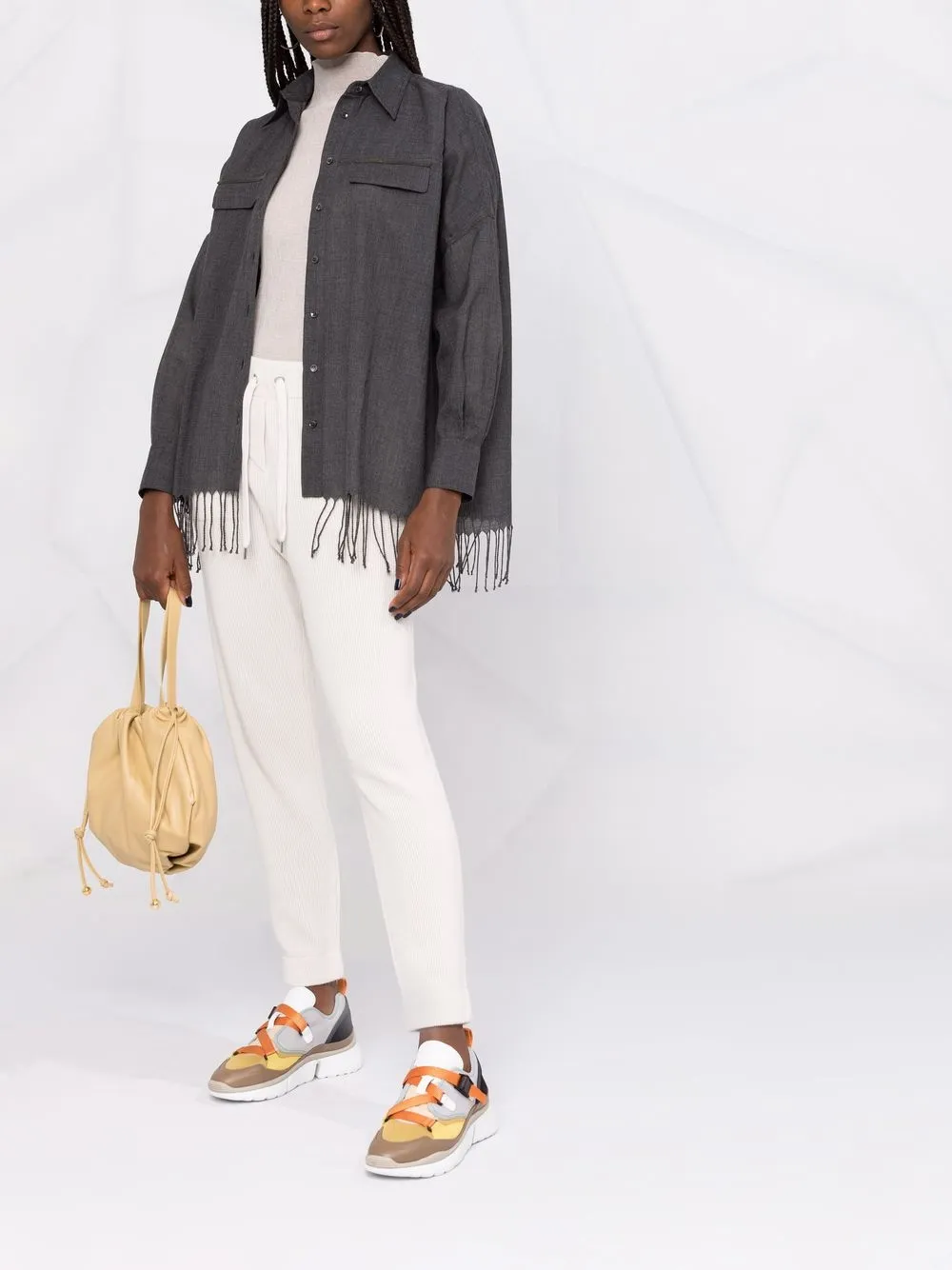 фото Brunello cucinelli спортивные брюки в рубчик