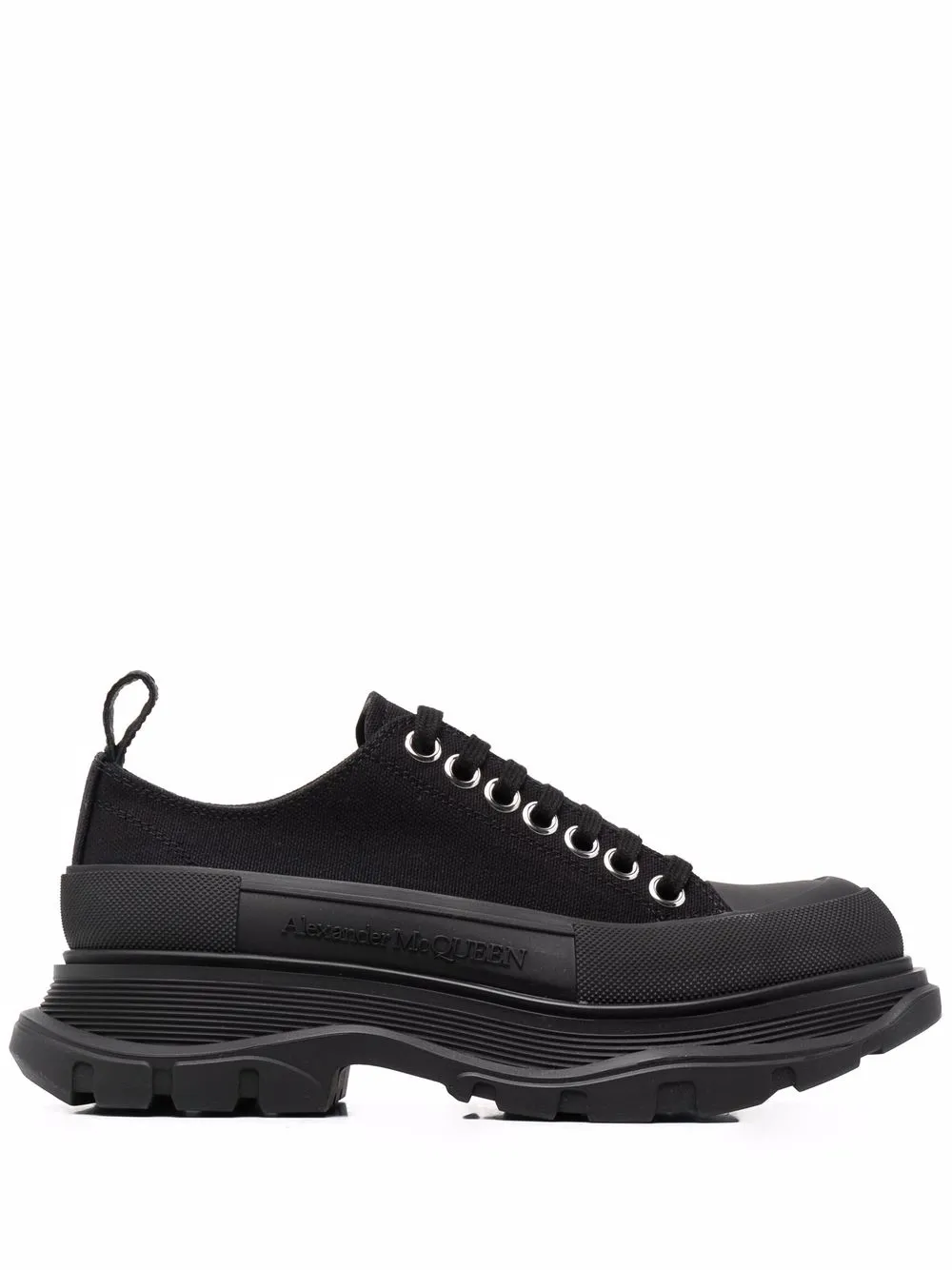 Alexander Mcqueen Tread Slick Sneakers In Black Silver