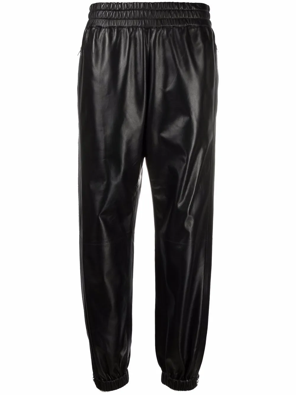 elasticated leather trousers