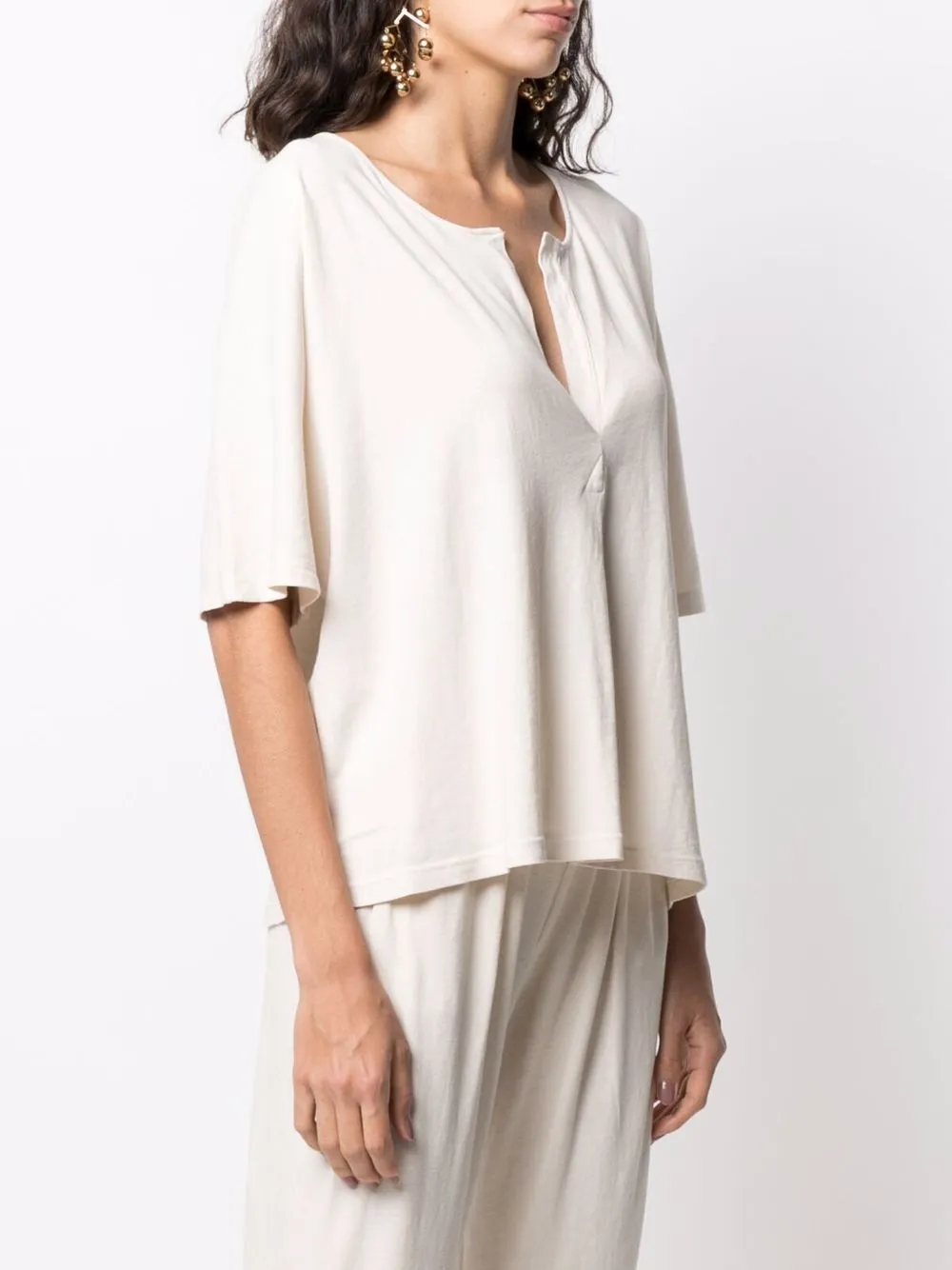 фото Raquel allegra футболка henley с короткими рукавами
