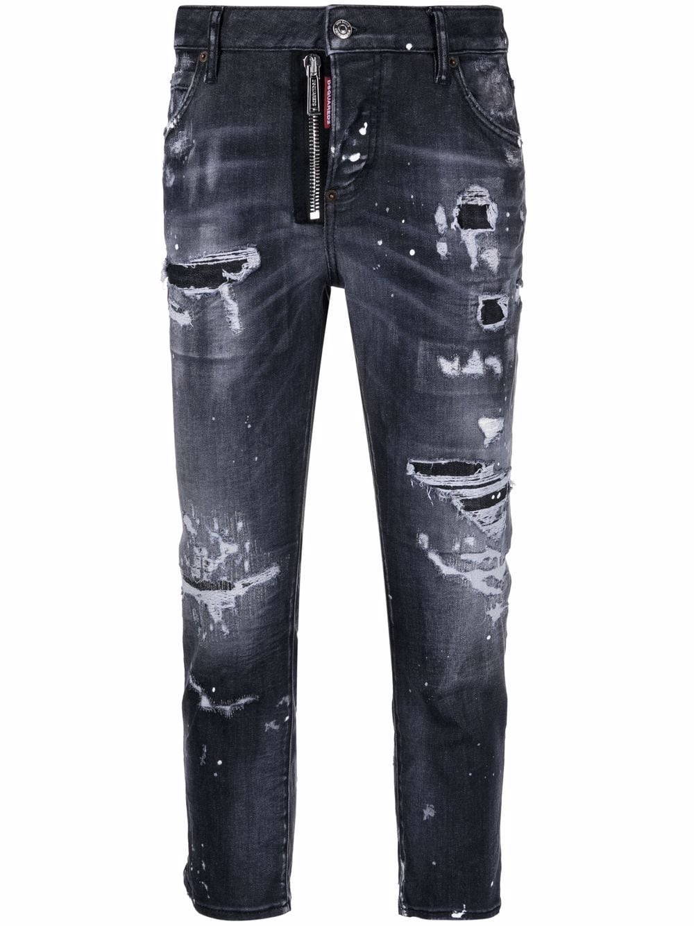 фото Dsquared2 укороченные джинсы с прорезями