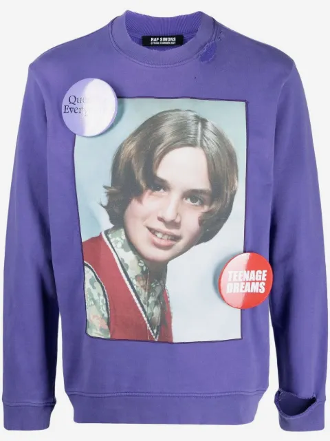 Raf Simons graphic-print round neck sweatshirt