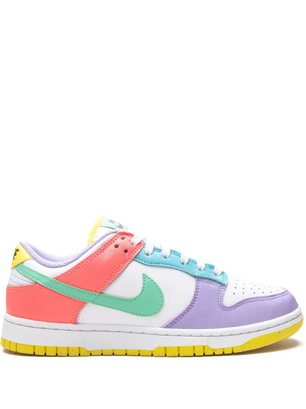 nike dunk low se white green glow sunset pulse