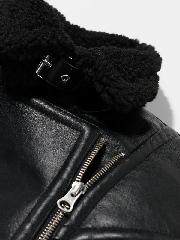 shearling lined biker jacket