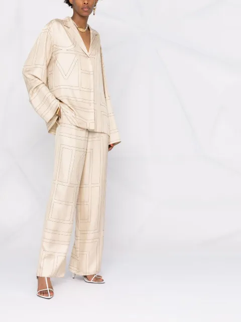 TOTEME Monogram Silk Pyjama Shirt - Farfetch