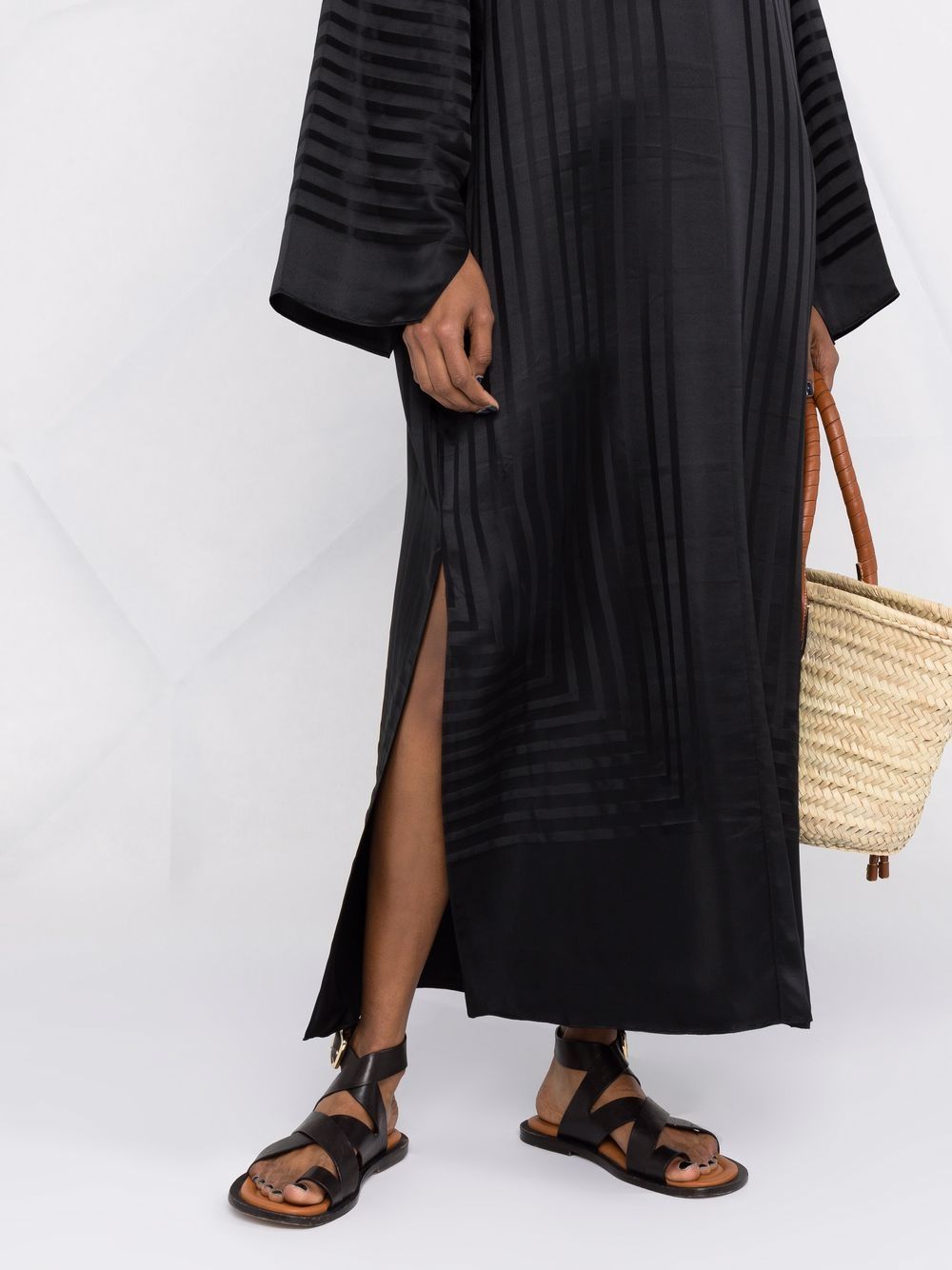 фото Totême striped silk tunic maxi dress