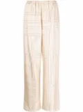 TOTEME monogram silk pyjama trousers - Neutrals