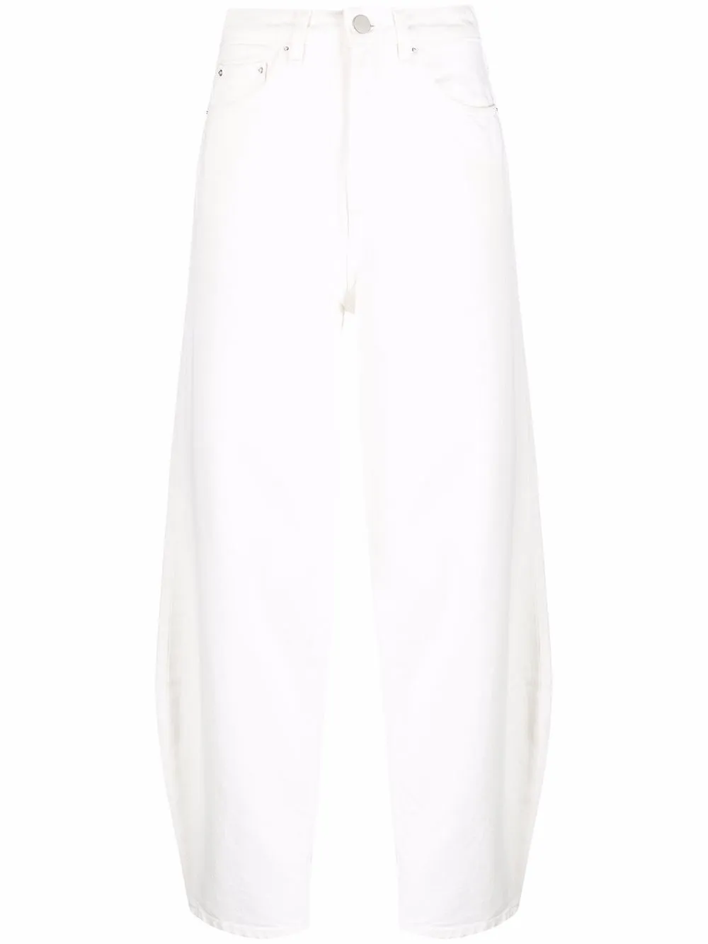 Shop Totême Barrel-leg Cropped Jeans In Weiss