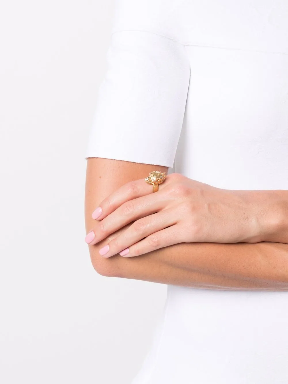  Alexander Mcqueen Ring Mit Totenkopf   Gold 