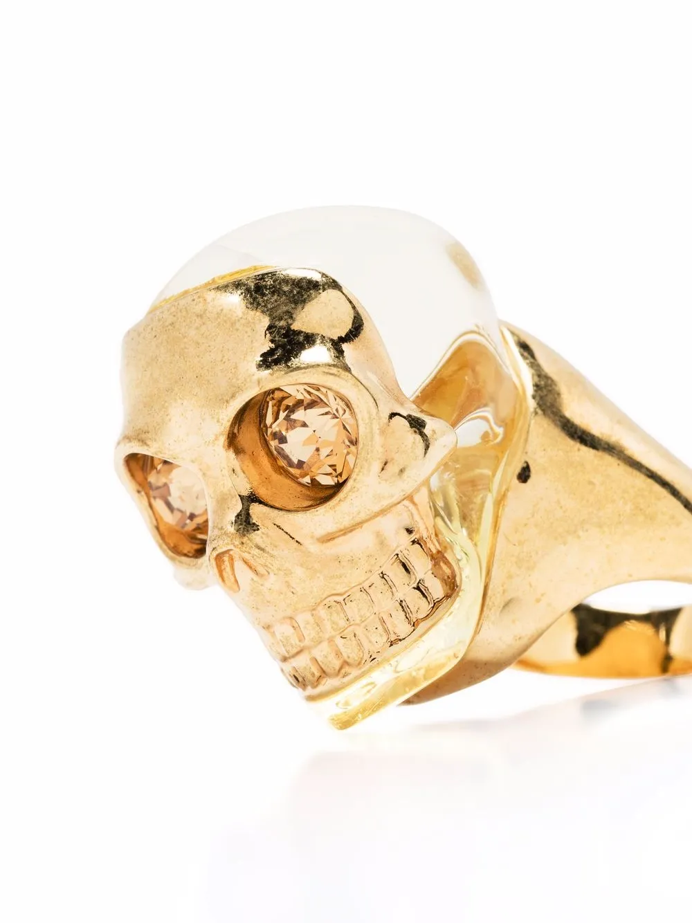 Alexander Mcqueen Ring Mit Totenkopf   Gold 