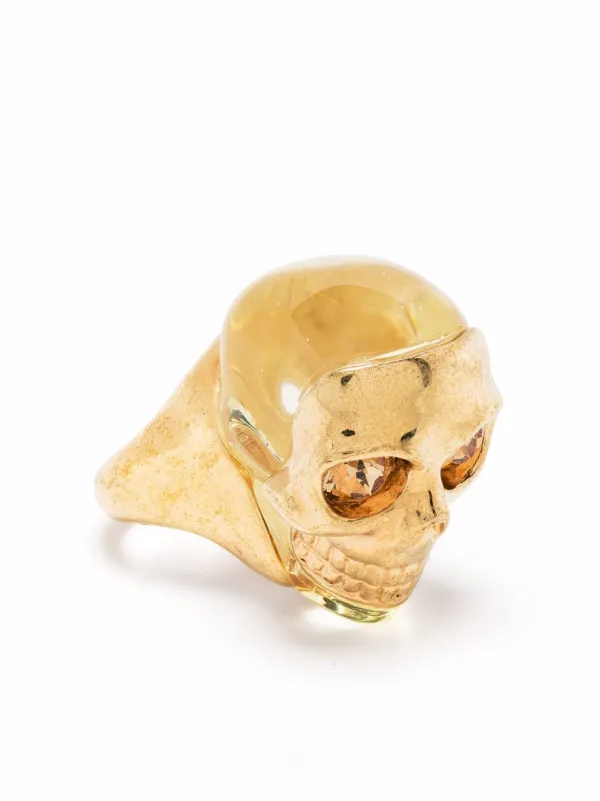 Alexander McQueen Skull-detail Ring in Gold