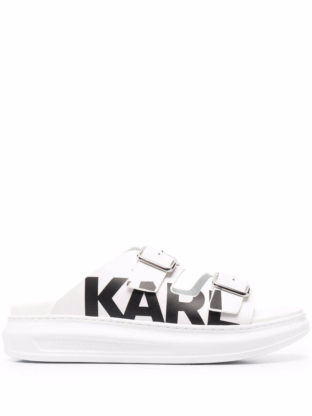 фото Karl lagerfeld logo-print buckled sandals