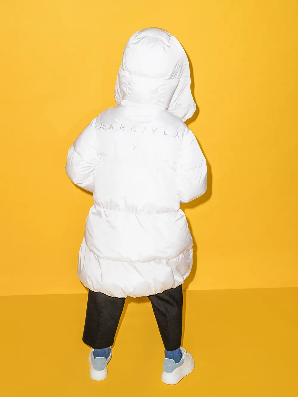 Mm6 Maison Margiela Teen Oversized Puffer Coat In White