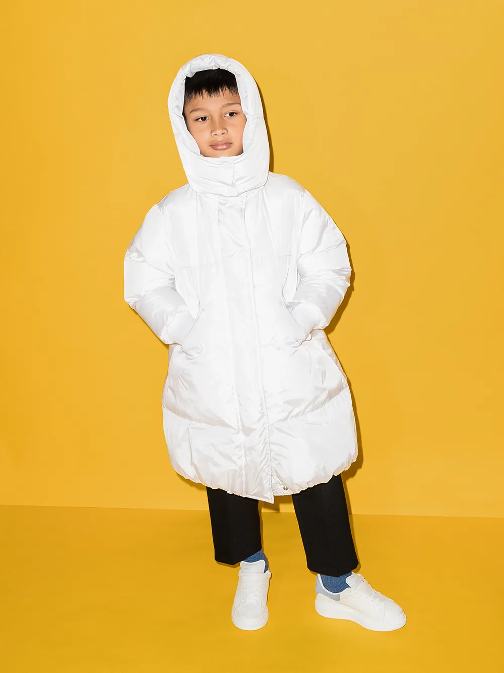 Mm6 Maison Margiela Teen Oversized Puffer Coat In White