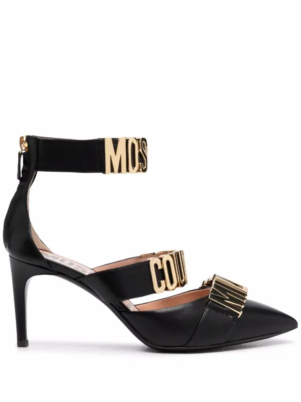 moschino logo heels