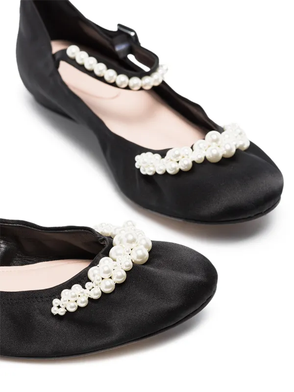 Simone Rocha Satin Ballerina Shoes Farfetch