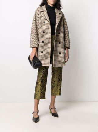 houndstooth double-breasted coat展示图