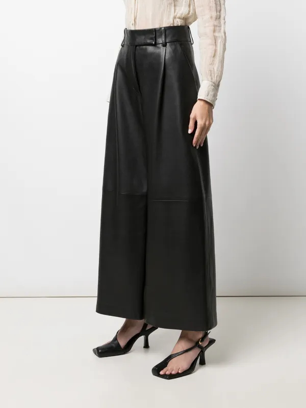 KHAITE Maarte wide-leg leather trousers 