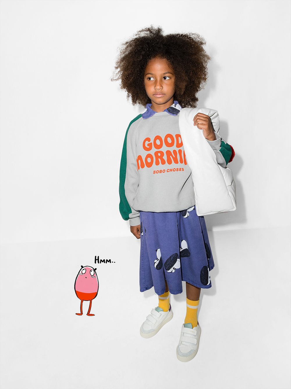 Shop Bobo Choses Good Morning Crew Neck Sweatshirt In Grey