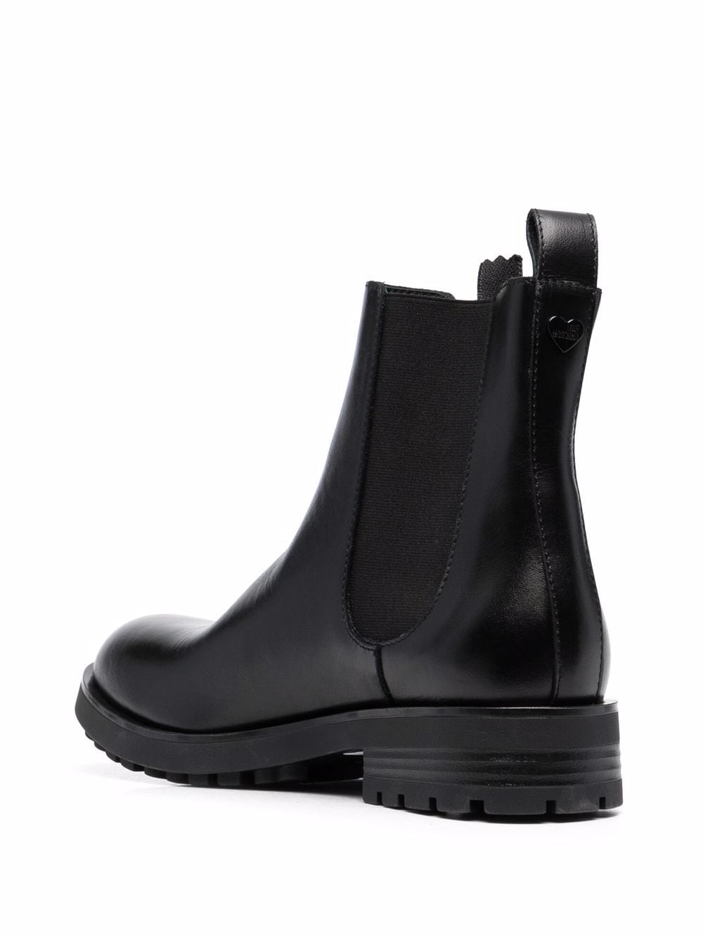 Shop Love Moschino Logo-tape Chelsea Boots In Schwarz