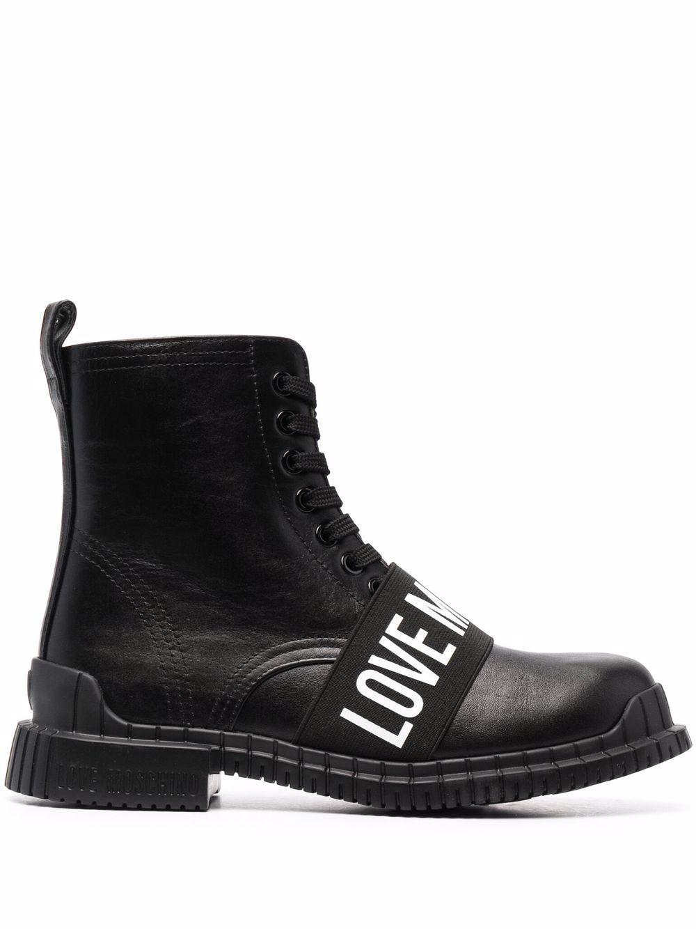Image 1 of Love Moschino logo-strap ankle boots