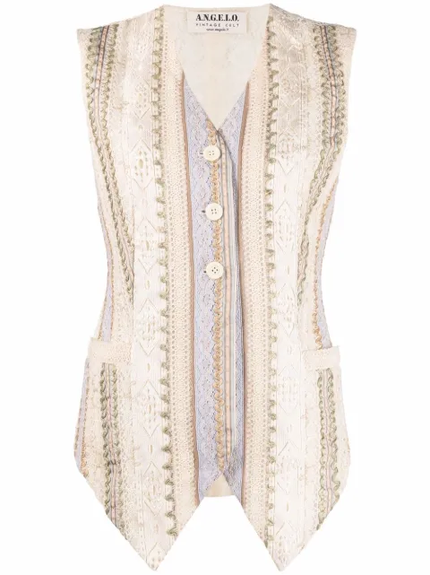 A.N.G.E.L.O. Vintage Cult 1990s embroidered motif single-breasted vest